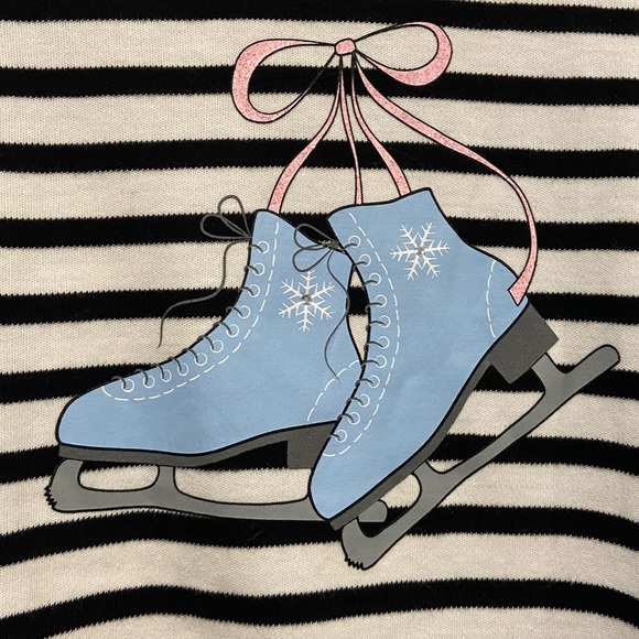 NWOT Serengeti Size 2X Black White Stripes Ice Skates Snow Long Sleeve Tee Shirt - Picture 2 of 12